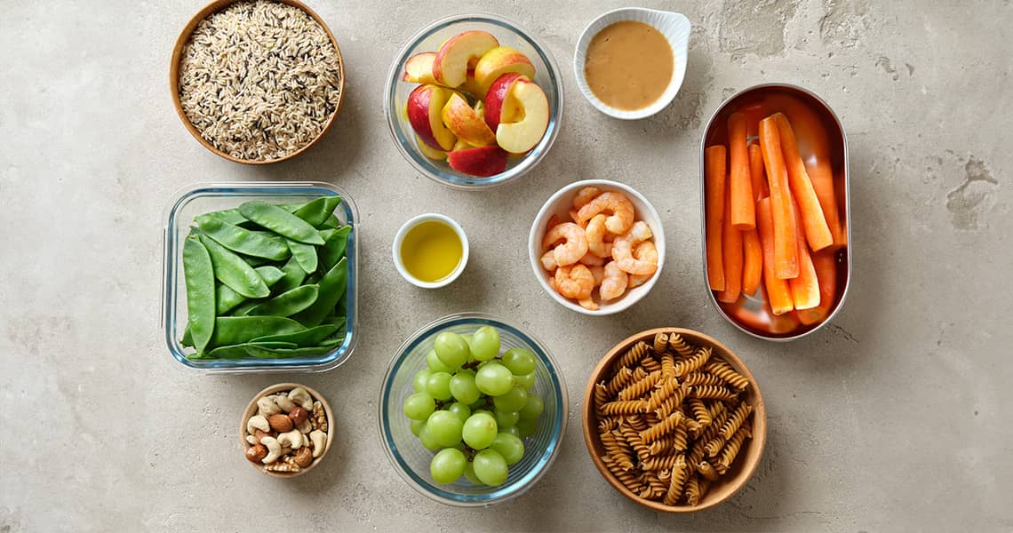 Promisecare Medical Group - A variety of food in bowls on a designer floor.