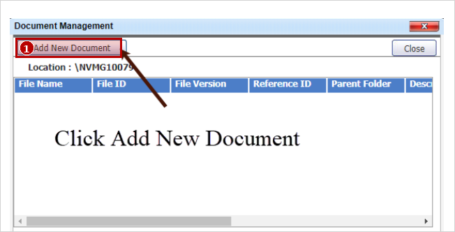 Document Management popup