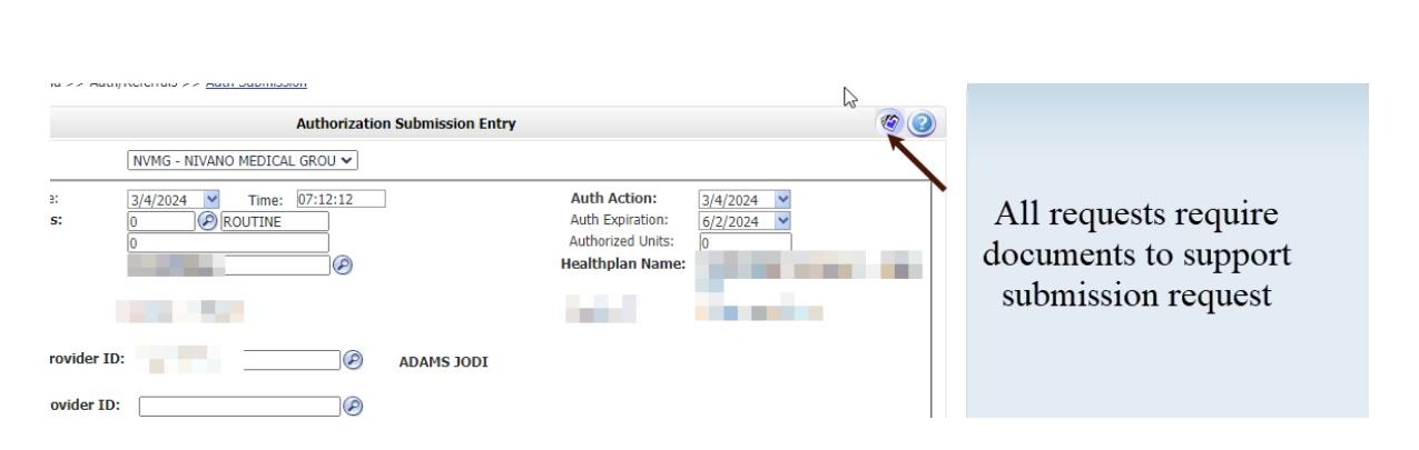 Attachment icon to open Document Management
