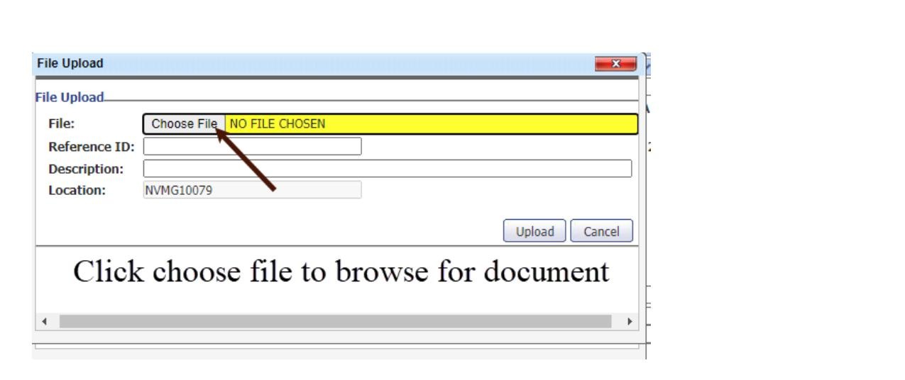 File upload dialog with Choose File button