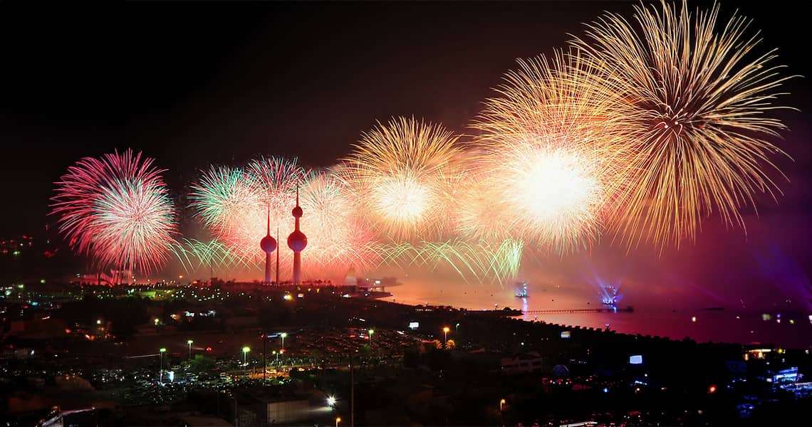 Promisecare Medical Group - Fireworks light up the sky over a city.